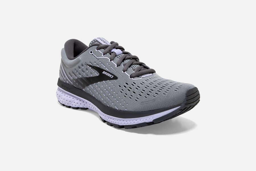 Brooks Ghost 13 Road Running Shoes - Womens - Grey/Black/Purple - LG9753180